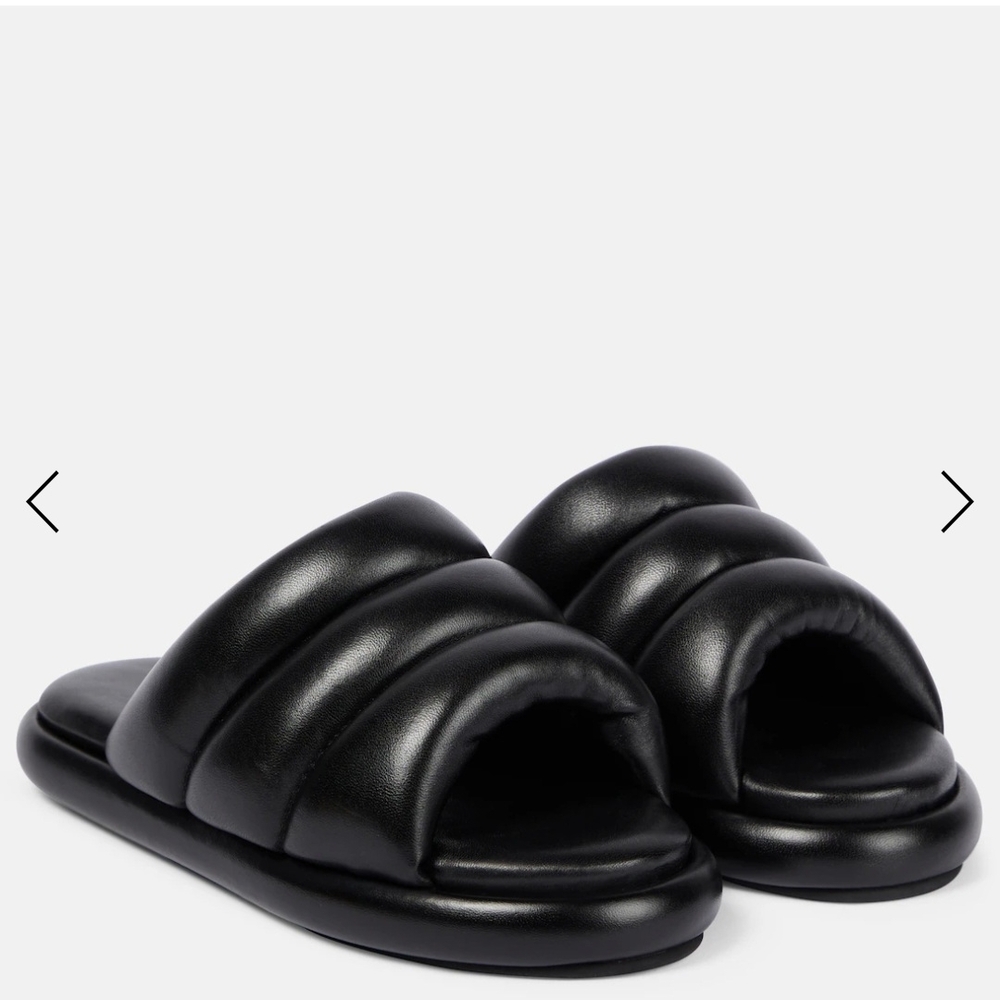 Proenza Schouler Black Leather Slip-on sandles Sz 8 (run a Little Small)